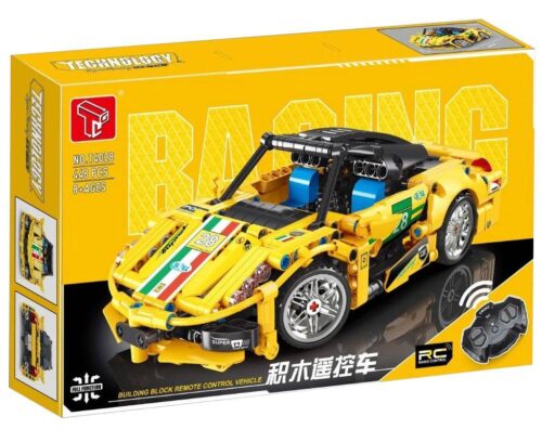 Hộp đồ chơi lắp ráp siêu xe đua điều khiển từ xa TGL T4028 màu vàng cho bé trai 8 tuổi, giá rẻ.
