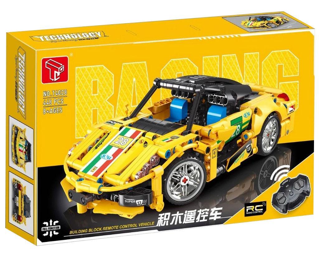 Hộp đồ chơi lắp ráp siêu xe đua điều khiển từ xa TGL T4028 màu vàng cho bé trai 8 tuổi, giá rẻ.