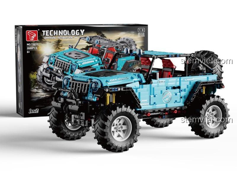 Mô hình TGL T5010 Jeep Wrangler Trailcat sau khi lắp ráp xong, một món đồ chơi mô hình ấn tượng cho bé trai.