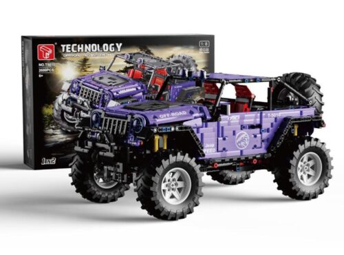 Mô hình bộ lắp ráp TGL T5010 Xe Jeep Wrangler Trailcat màu tím với 2680 chi tiết, tỉ lệ 1:8, món đồ chơi hấp dẫn cho con trai 14 tuổi.