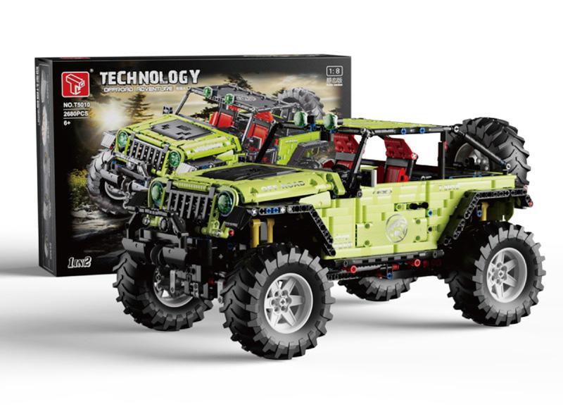 Bộ lắp ráp xe địa hình TGL T5010A Jeep Wrangler Trailcat tỉ lệ 1:8 màu xanh lá, đồ chơi mô hình cho con trai 14 tuổi giá rẻ.