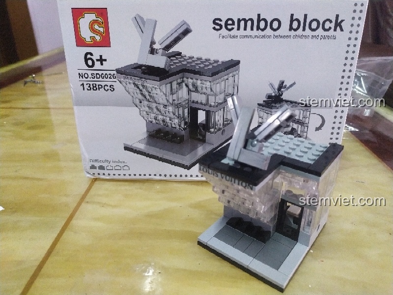Mô hình Sembo Block SD6026 Cửa hàng túi xách VL hoàn chỉnh, thiết kế hiện đại và sang trọng.