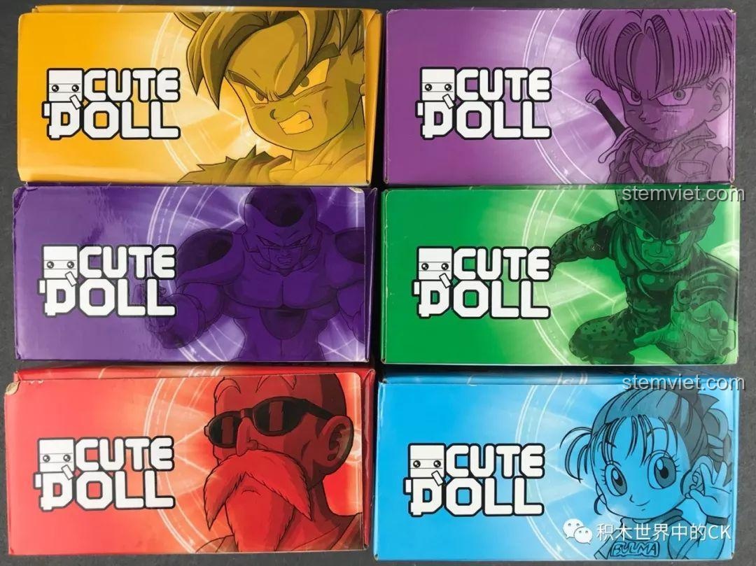 Mặt trên các hộp Decool Dragon Ball được trang trí bằng hình vẽ manga gốc của từng nhân vật tương ứng.