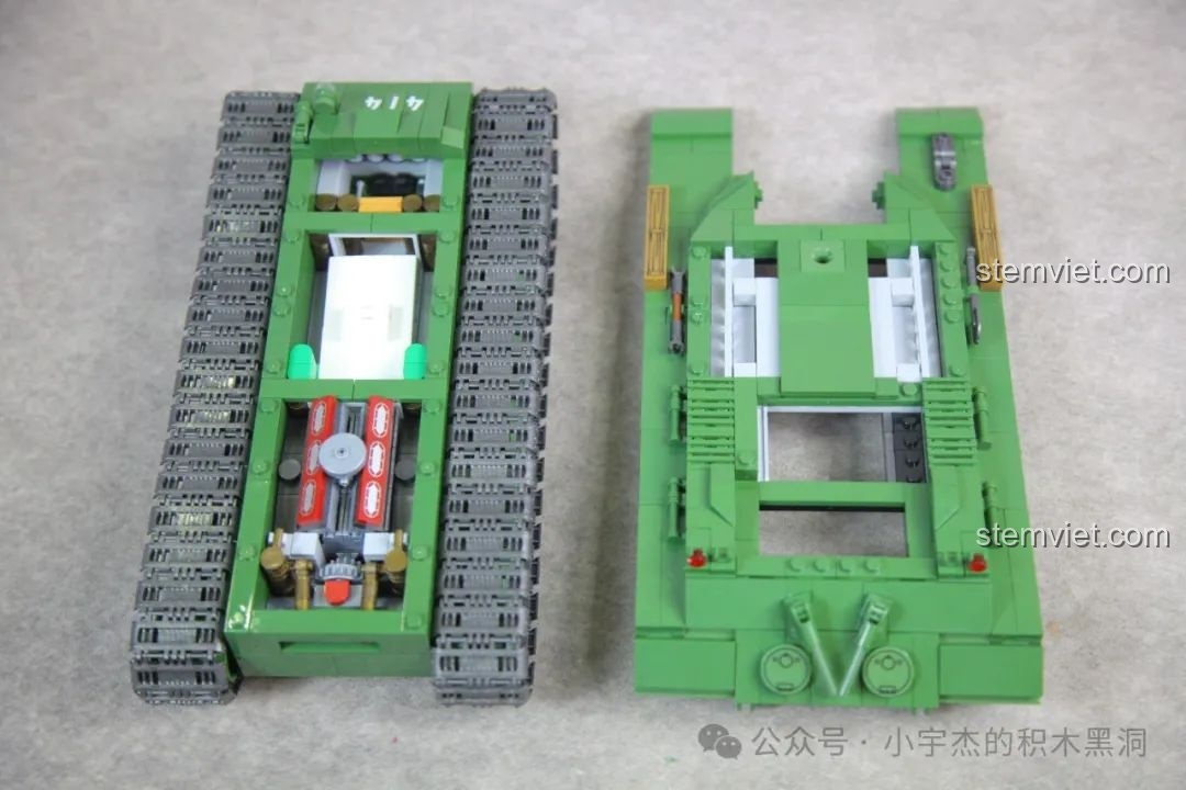 Thiết kế tháo lắp nhanh của phần giáp trên thân xe, tiện lợi cho việc trưng bày nội thất.