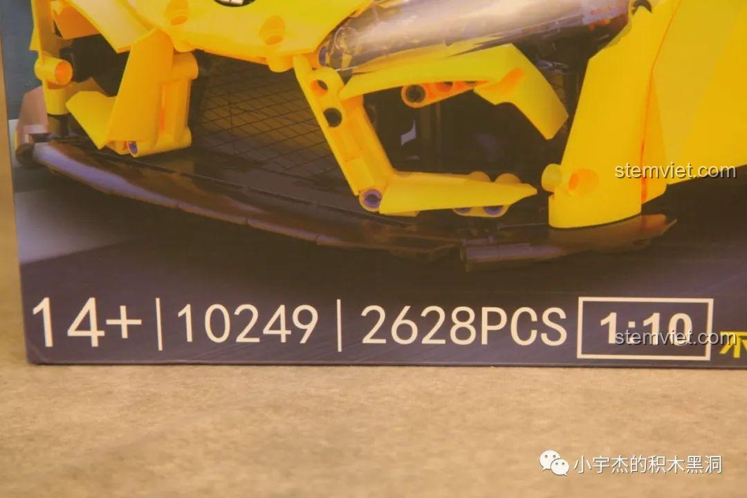 Thông số kỹ thuật của bộ lắp ráp K Box 10249 Toyota Supra: 14+, 2628 mảnh, tỉ lệ 1:10.