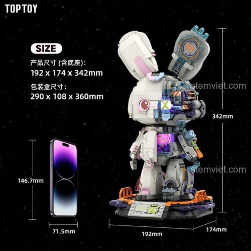 đồ chơi mô hình Thỏ Cyborg TOP TOY TC1801 kích thước chi tiết cho bé trai bé gái 8 tuổi