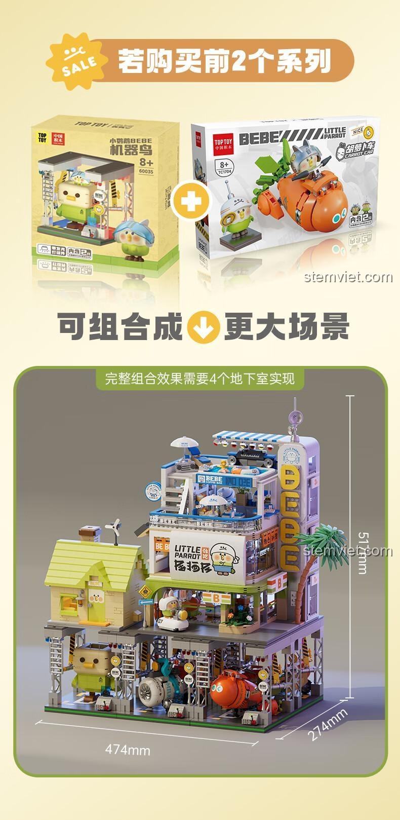 Các nhân vật đầu bếp và khách hàng BEBE cùng bàn sushi xoay trong Quán Izakaya TC2007, bộ đồ chơi TC2007 Quán Izakaya