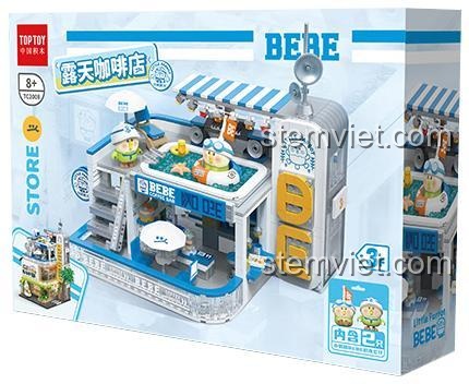 Hộp bộ lắp ghép TOP TOY TC2008 Quán Cà Phê Sân Thượng BEBE 700 mảnh ghép, đồ chơi xây dựng Trung tâm thương mại cho bé trai bé gái 8 tuổi giá tốt