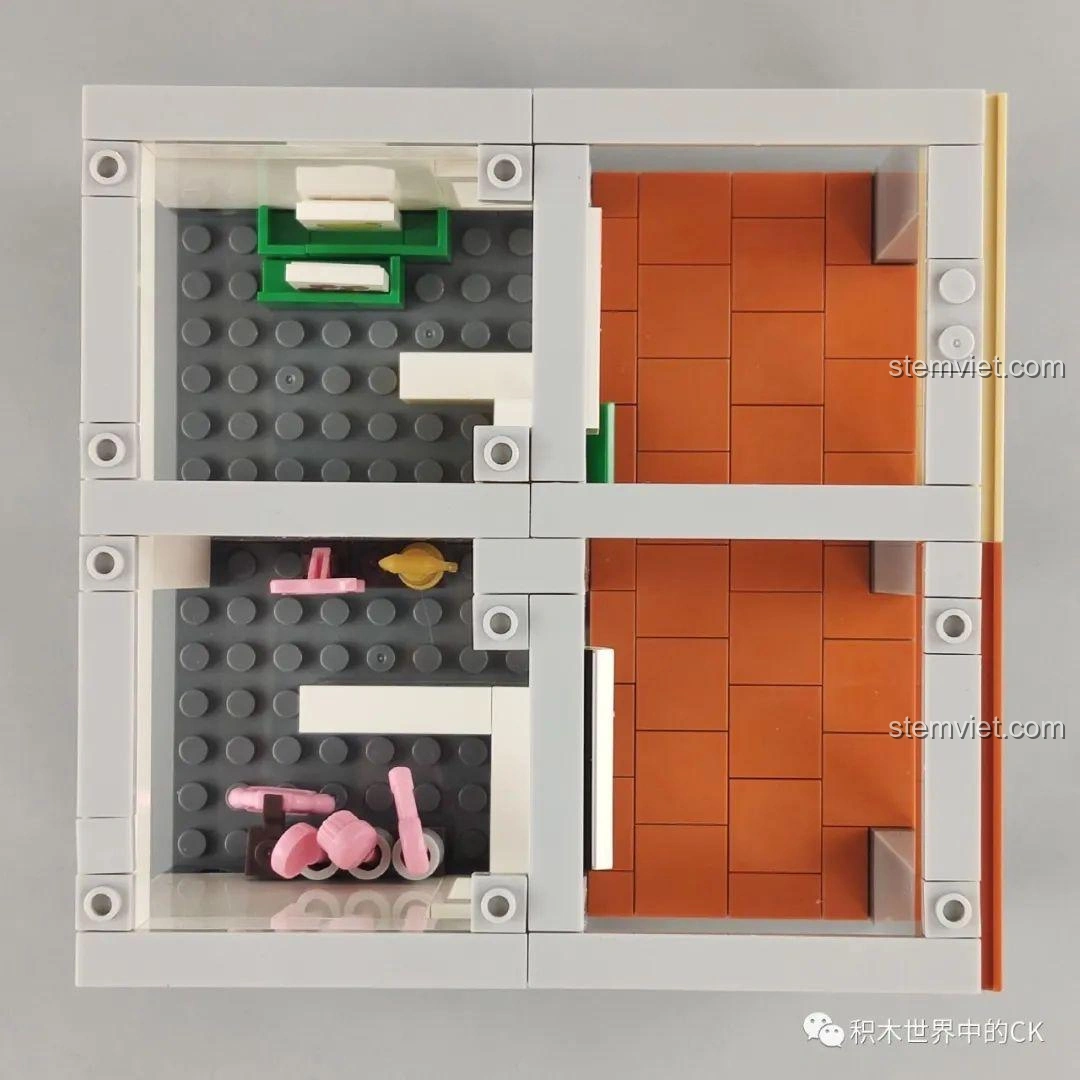 Các túi mảnh ghép được phân loại của bộ lắp ghép WOMA C0337 Phố Cổ Kiến Trúc Qilou Phố Xuân Phong.