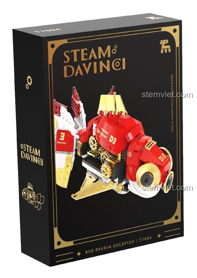 Hộp đồ chơi mô hình Tuomu T7004 Cá Vàng Steampunk, quà tặng độc đáo cho con trai.