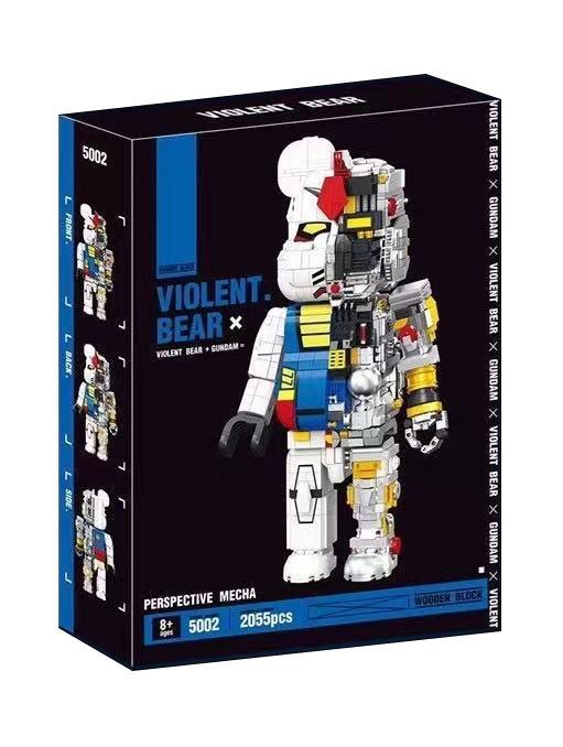 Hộp đồ chơi mô hình Unbranded 5002 Gấu Bạo Lực lai Gundam, 2055 mảnh, quà tặng cho bé trai 8 tuổi.