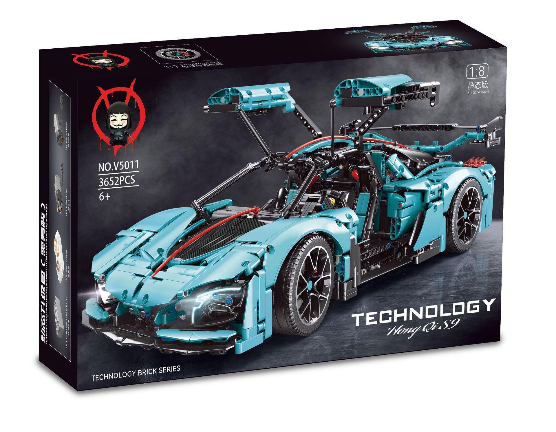 Hộp sản phẩm bộ lắp ráp Siêu xe Hồng Kỳ S9 V Brand V5011, mô hình tỉ lệ 1:8 với 3652 chi tiết, quà tặng cho con trai 14 tuổi.