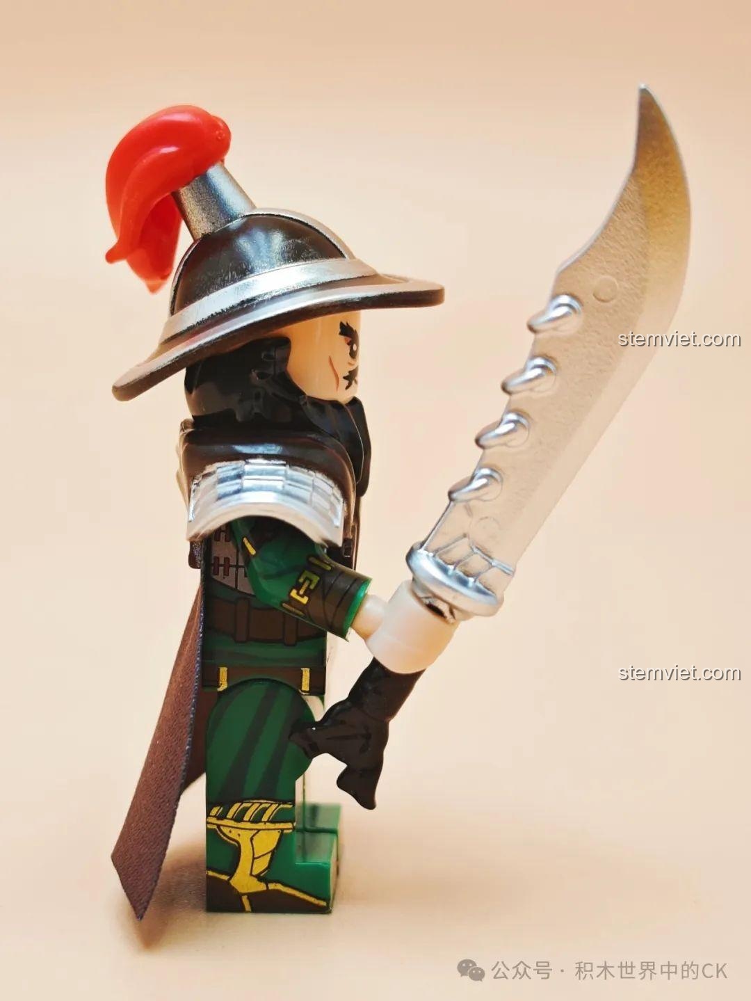 Cận cảnh thanh đao của Chu Thương trong bộ lắp ghép Tam Quốc Tiểu Hiệp: Quan Vũ Đơn Đao Phó Hội 20802.