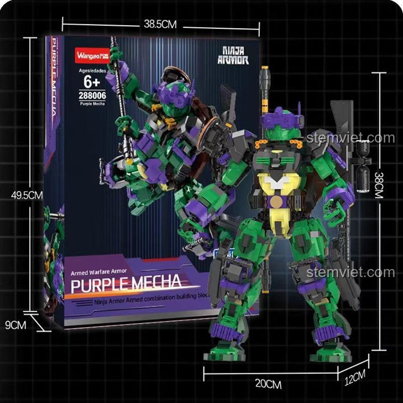 Wangao 288006 Bộ lắp ghép Ninja Armor Purple Mecha - Giáp Sư Tử