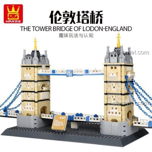 bộ lắp ghép Cầu Tháp Luân Đôn, đồ chơi mô hình WANGE 4219, mô hình kiến trúc vĩ đại cho bé 6 tuổi, giá tốt