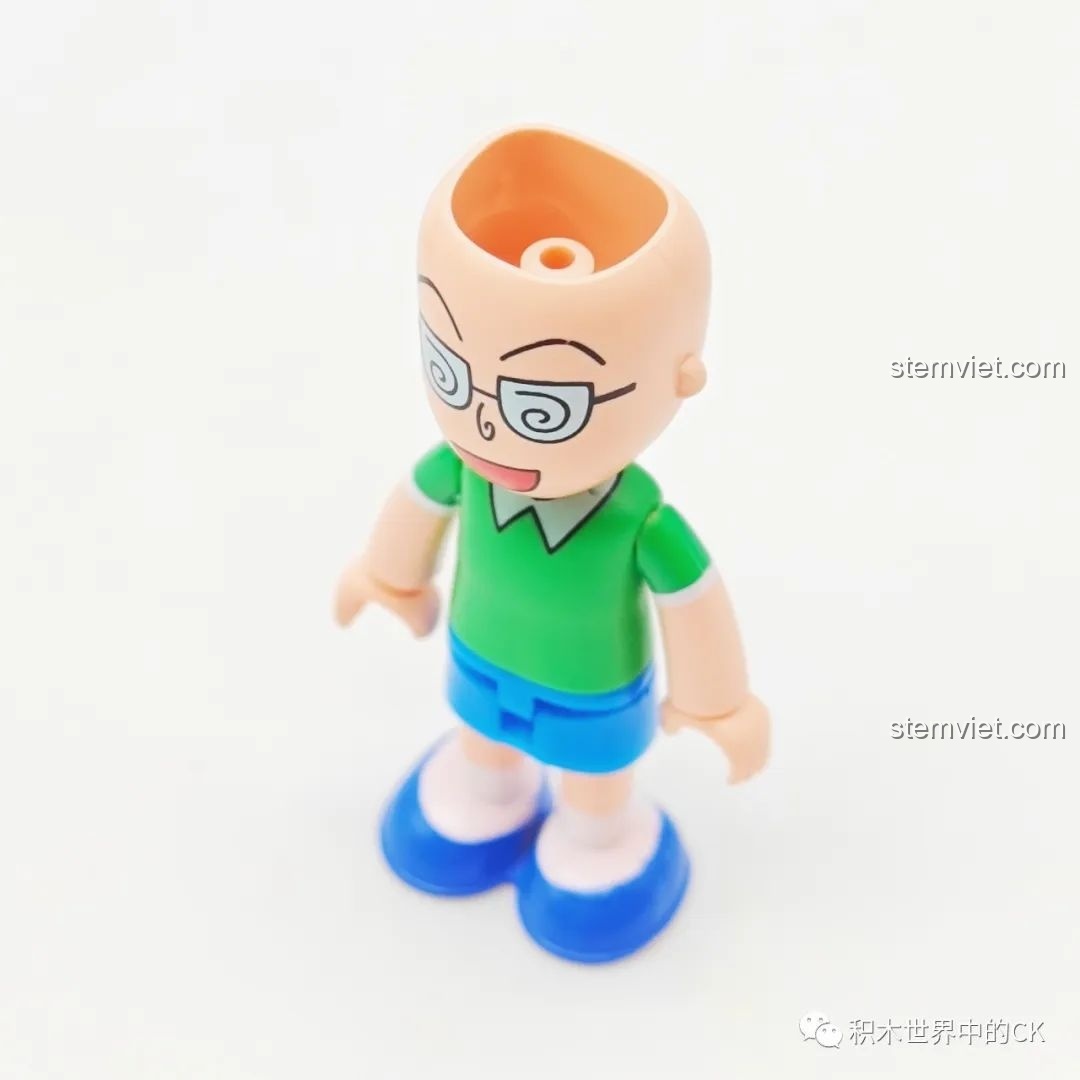 Chi tiết đầu của minifigure Maruo trong bộ đồ chơi lắp ghép Wekki 516412 Lớp học Chibi Maruko-chan.