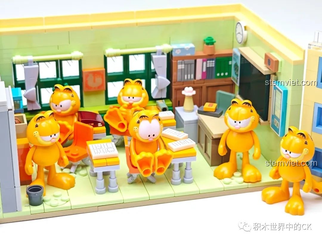 Toàn bộ bộ lắp ghép Wekki 516412 Lớp 4 Năm Ba của Maruko đã hoàn thiện, bao gồm trường học, lớp học và các nhân vật.