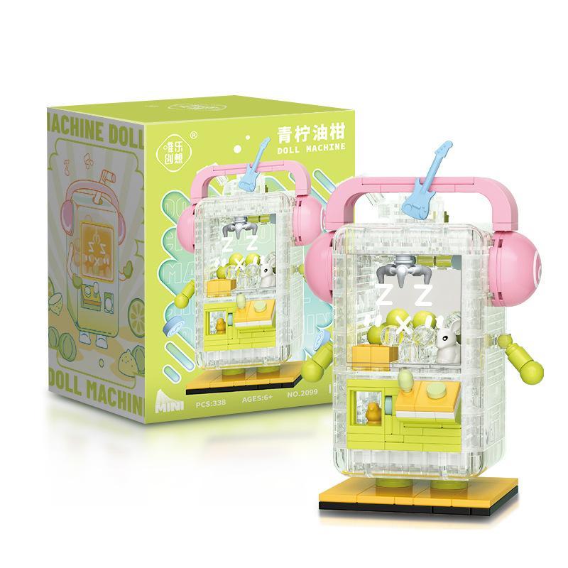 Bộ đồ chơi Máy Gắp Thú Wele Creative 2099, mô hình máy gắp thú dễ thương màu xanh lá và hồng, phù hợp cho bé gái 6 tuổi, giá tốt.