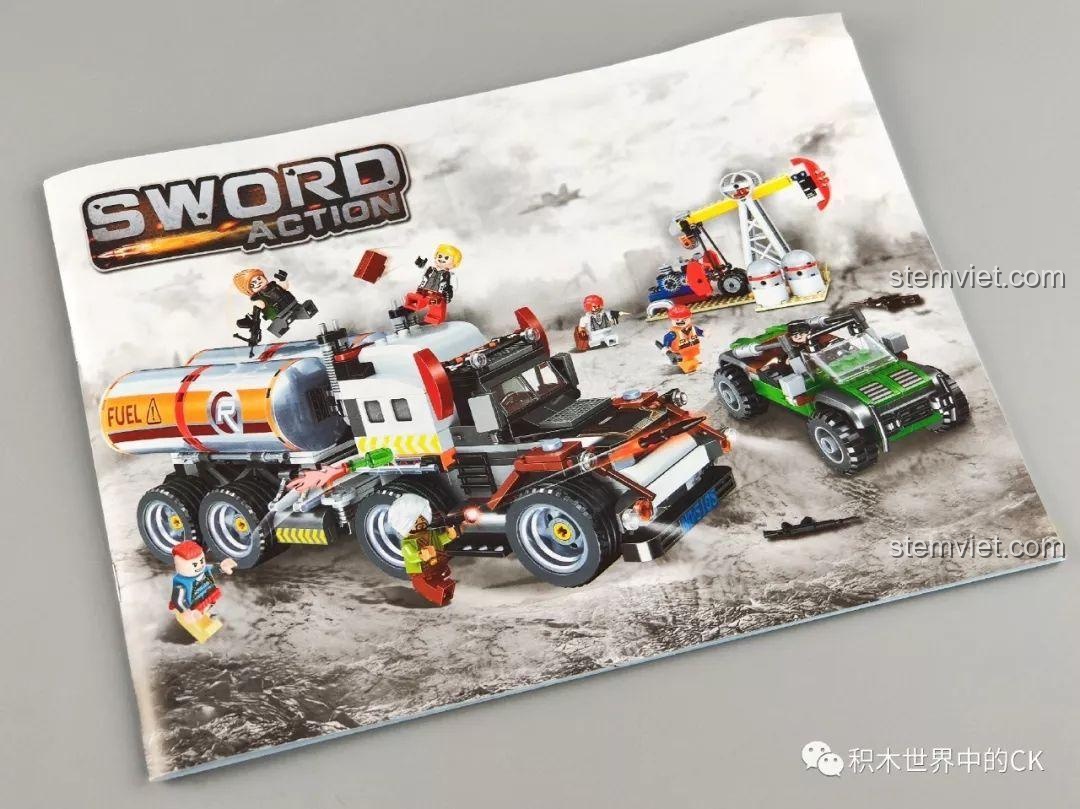 Sách hướng dẫn lắp ráp chi tiết của bộ đồ chơi Winner 5105 Căn Cứ Dầu Mỏ, với hình ảnh minh họa rõ ràng các bước xây dựng.