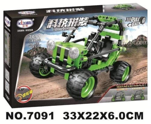 Hộp đồ chơi lắp ráp Winner 7091 Xe Địa Hình Sa Mạc Kéo Lùi, bộ đồ chơi cho bé trai 6 tuổi, có động cơ kéo lùi mạnh mẽ, giá rẻ.