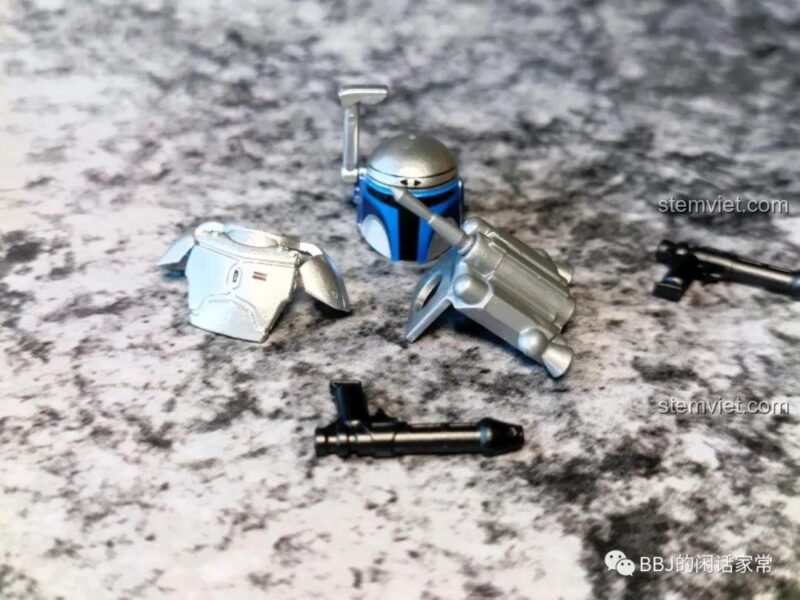 6122 Nhân vật Star Wars, mũ bảo hiểm và phụ kiện Jango Fett, bộ đồ chơi lắp ghép độc đáo.