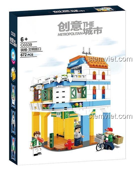 Hộp bộ lắp ghép WOMA C0339 Khu Phố Cổ Qilou, đồ chơi lắp ráp WOMA C0339, cho bé 6 tuổi, giá tiết kiệm.