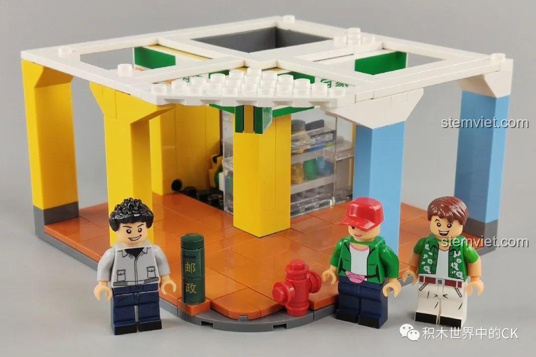 Mặt sau xe đạp chở hàng bộ lắp ghép WOMA C0339 Khu Phố Cổ Qilou, Kiến trúc Qilou C0339, chi tiết cao.