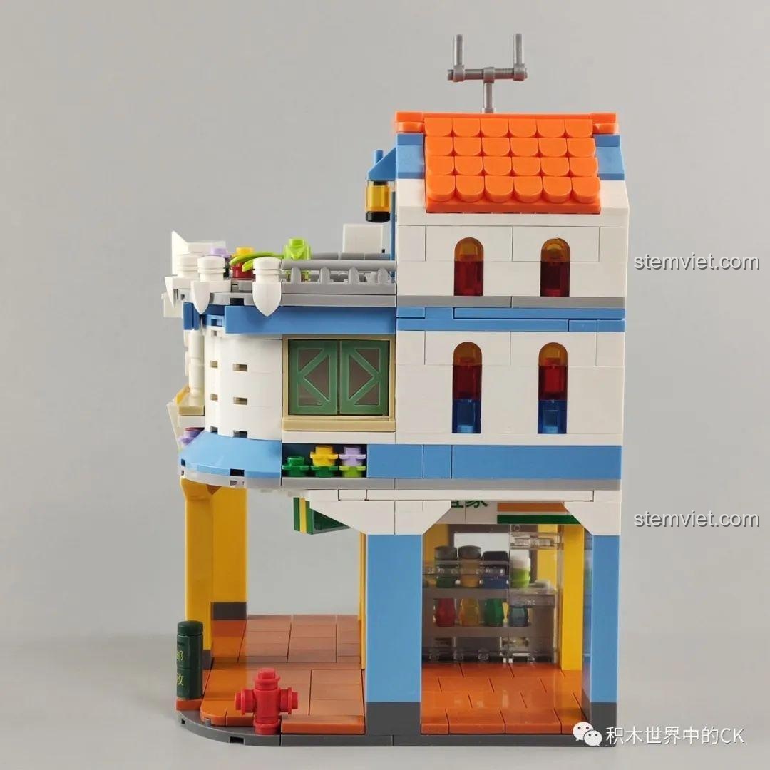 Nội thất tầng 2 bộ lắp ghép WOMA C0339 Khu Phố Cổ Qilou, đồ chơi mô hình Tòa nhà Phố Cổ, không gian mở.