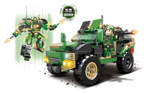 Bộ lắp ráp Xe Bọc Thép Quân Sự WOMA C0663 Powerful Military biến hình 2 trong 1, đồ chơi mô hình Robot Chiến Đấu cho bé trai 6 tuổi, giá tốt