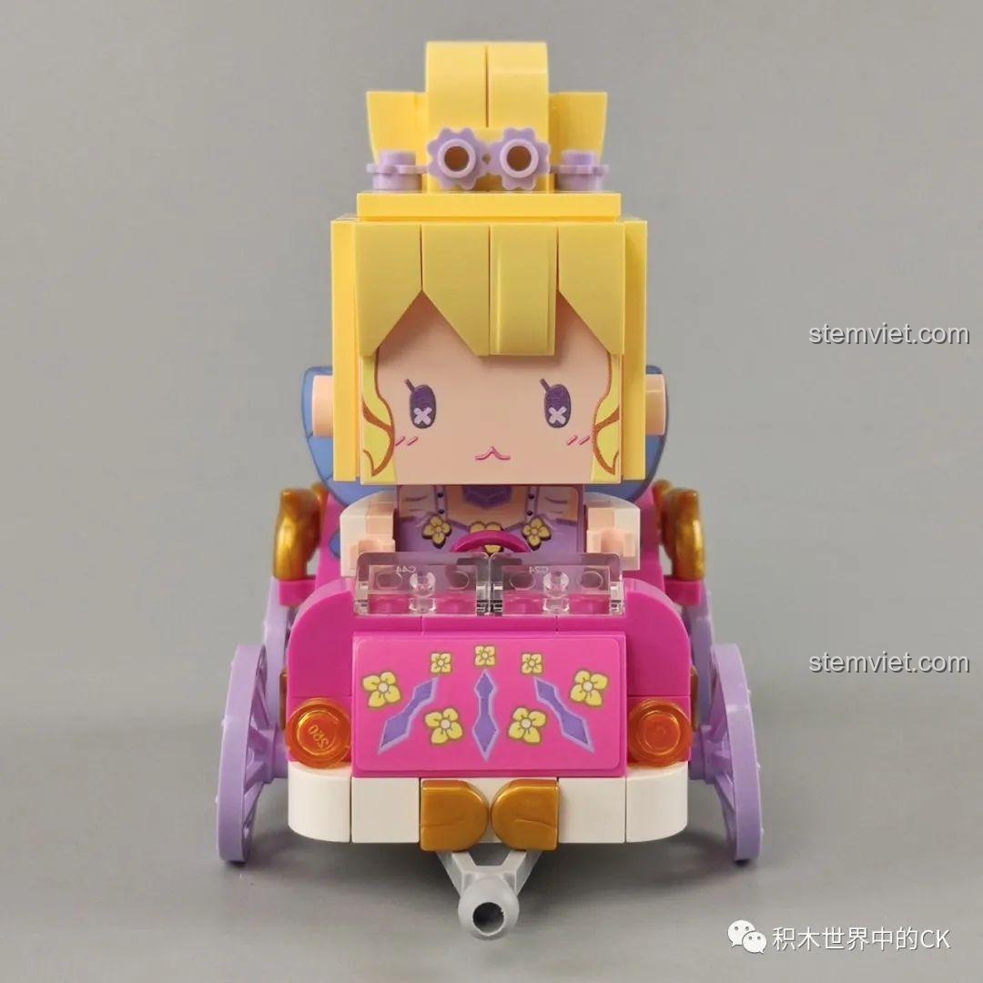 Góc chụp chính diện Xe hoa của Hua Youyou, khoe trọn vẻ đẹp của nàng tiên và chiếc xe đầy hoa.