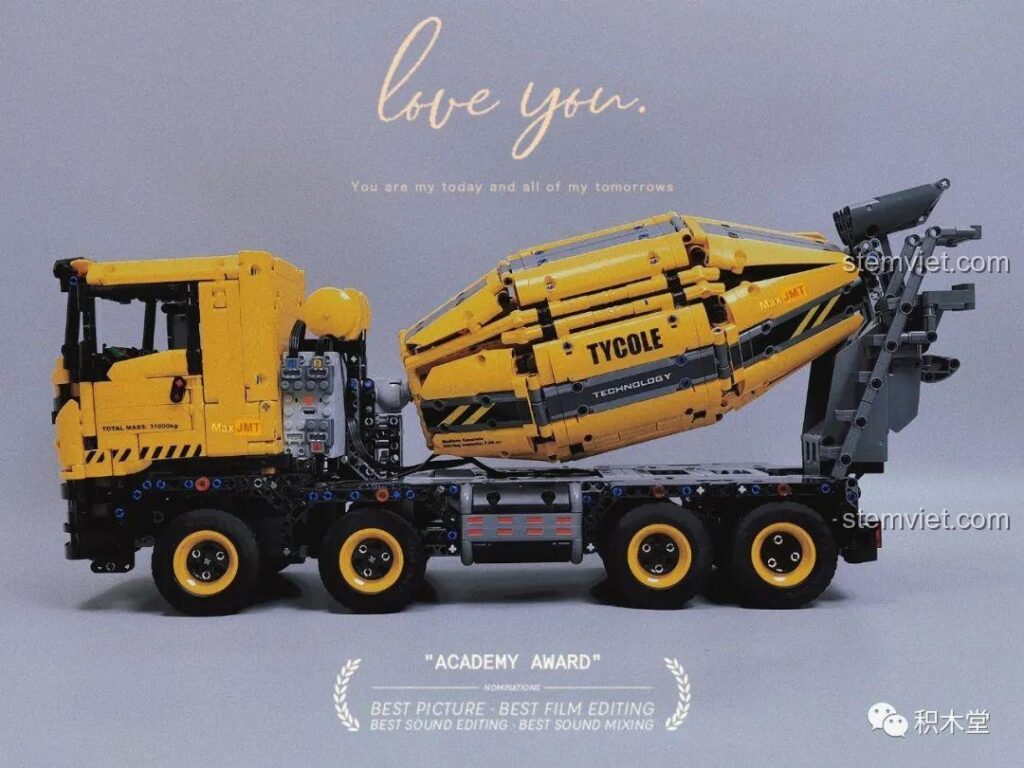 Review chi tiết bộ lắp ráp Xe Trộn Bê Tông Tycole T4005, mô hình công trình đẹp mắt, chất lượng cao, đáng tiền cho bé trai 8 tuổi.