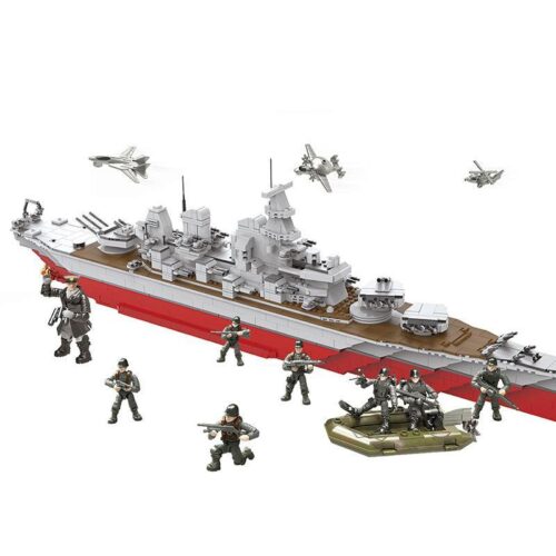 Hộp bộ lắp ghép XJ-876 Thiết giáp hạm USS Iowa BB-61 Xiang Jun 2075 mảnh, đồ chơi xây dựng cho bé trai 6 tuổi