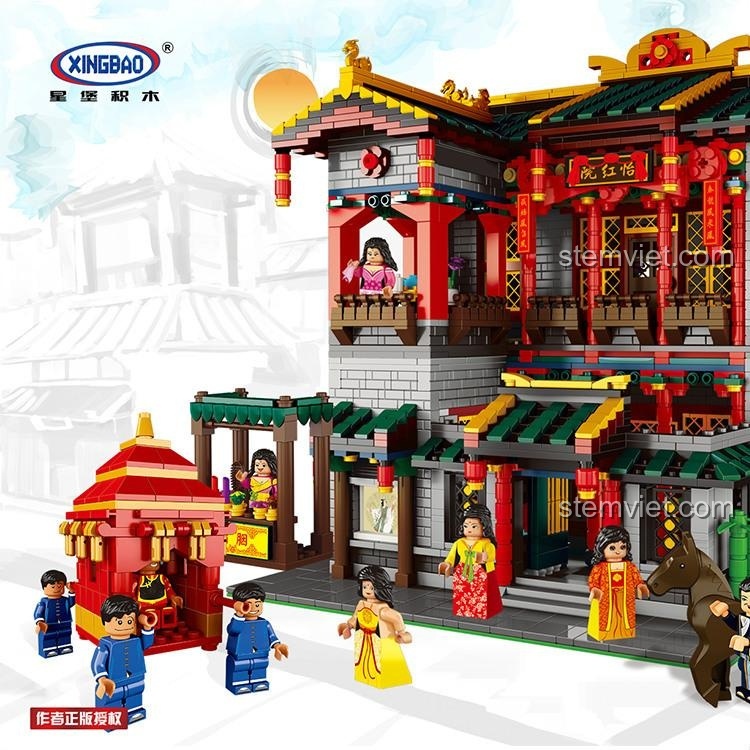 đồ chơi xây dựng 1003 Tòa nhà Phố Tàu, mô hình trưng bày đẹp mắt.