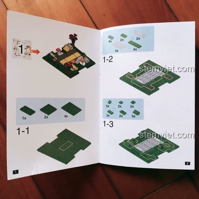Các bước lắp ráp phần đế của Mô hình Vòng quay Mặt trời XB01106, một món quà giá tốt cho bé.