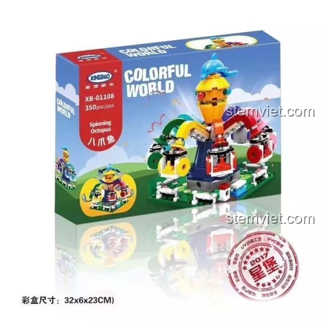 Hộp đồ chơi xếp hình Xingbao XB-01108 Vòng quay Bạch tuộc rực rỡ.