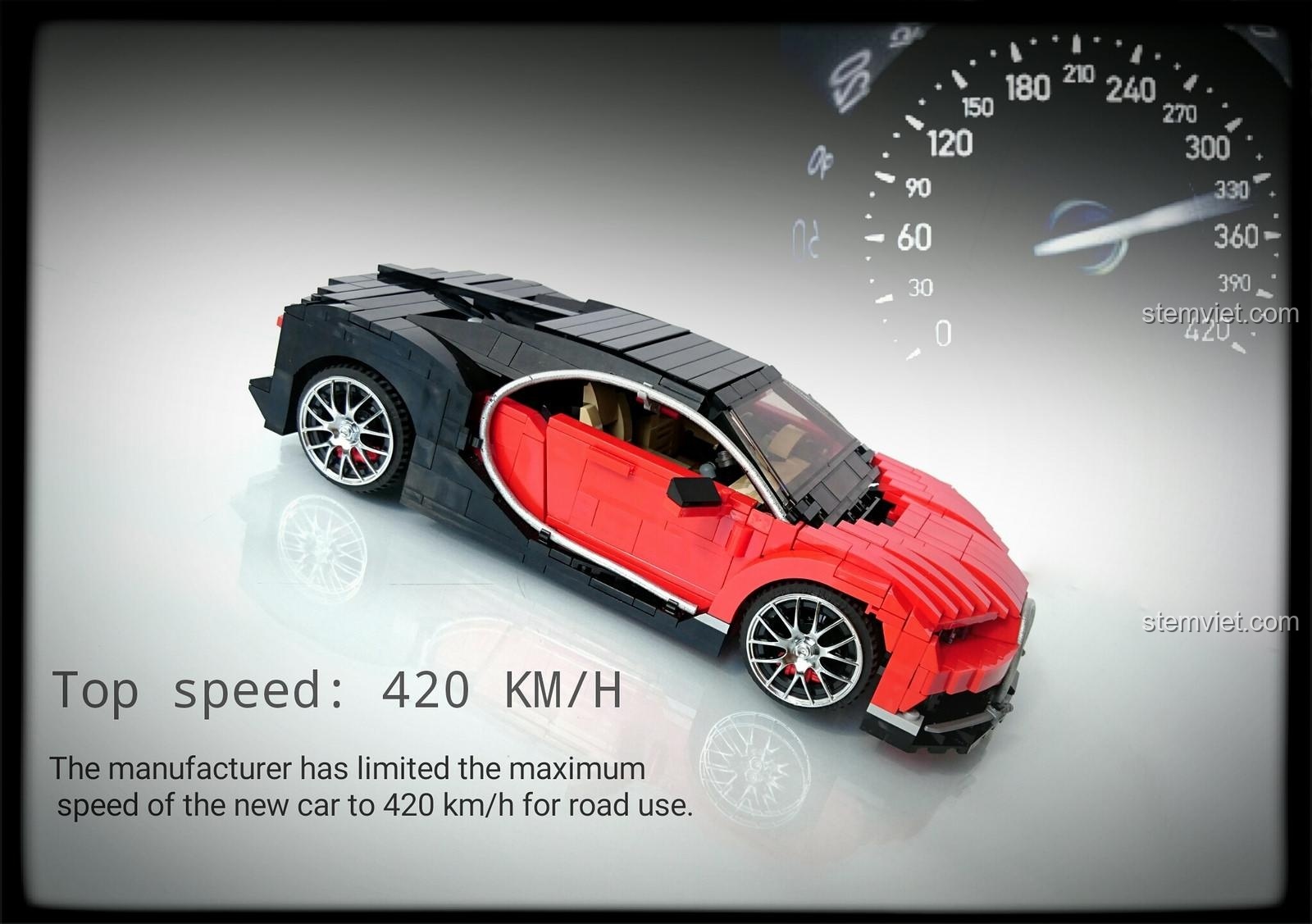 Hypercar Bugatti Chiron Xingbao với thông tin về tốc độ tối đa 420 KM/H, một chi tiết thú vị cho người chơi.