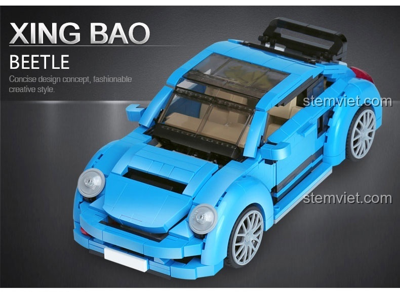 Ảnh thumbnail hiển thị kích thước của mô hình xe Volkswagen Beetle XB03015.