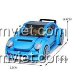 Chi tiết nội thất và động cơ của đồ chơi mô hình Xe cổ điển Volkswagen Beetle, thể hiện độ hoàn thiện cao.