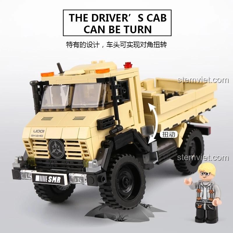 Tính năng khung xe xoắn linh hoạt độc đáo của bộ lắp ráp Xe tải địa hình Xingbao, đồ chơi thông minh cho bé trai.