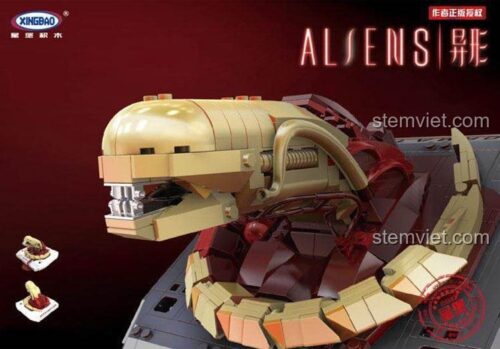 Mô hình Quái vật Chestburster Xingbao XB-04002, bộ lắp ghép Ấu trùng Alien từ phim kinh dị, đồ chơi mô hình 830 mảnh cho con trai 16+ tuổi.