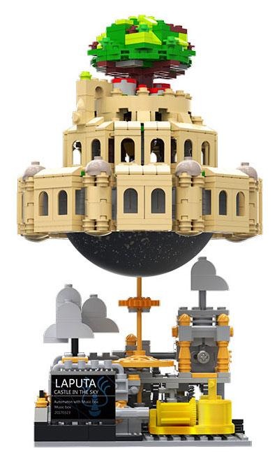 Kích thước mô hình Hộp nhạc Lâu Đài Trên Không XB05001, cao 28cm.