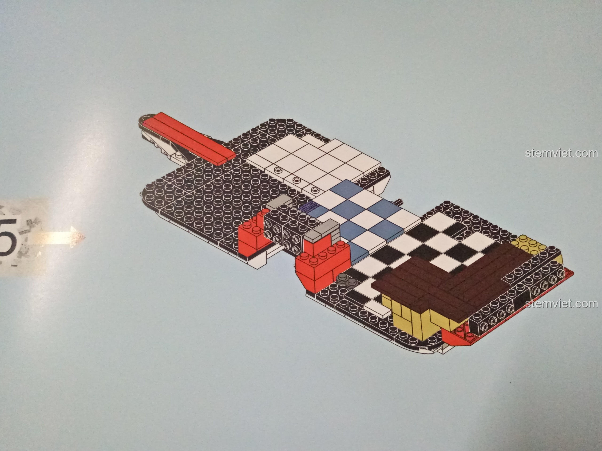 Chi tiết một mảnh ghép đặc biệt được sử dụng trong bộ lắp ráp nhà moóc cắm trại.