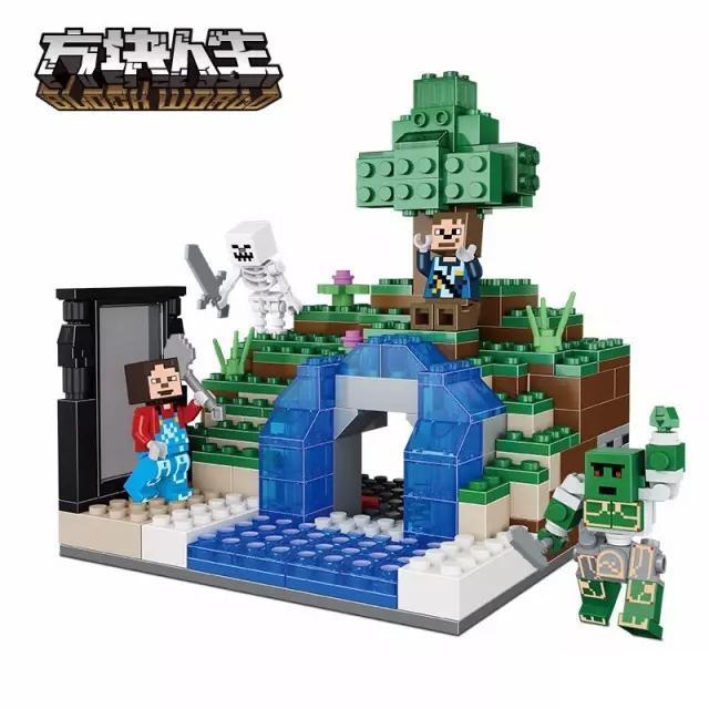 Mô hình bộ lắp ghép Thác nước Minecraft XINGBAO XB-09001, đồ chơi sáng tạo cho con trai 6 tuổi, giá rẻ.