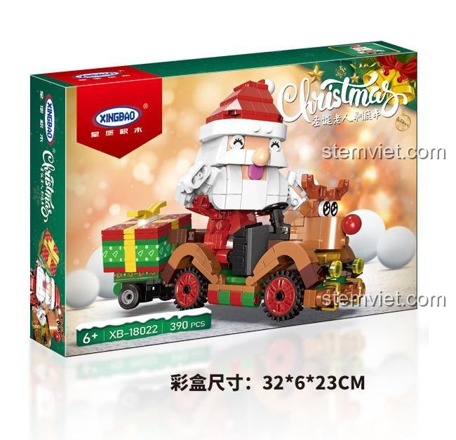 Hộp đồ chơi xếp hình Xingbao XB-18022 Cỗ xe tuần lộc Giáng Sinh, 390 mảnh, giá tốt.