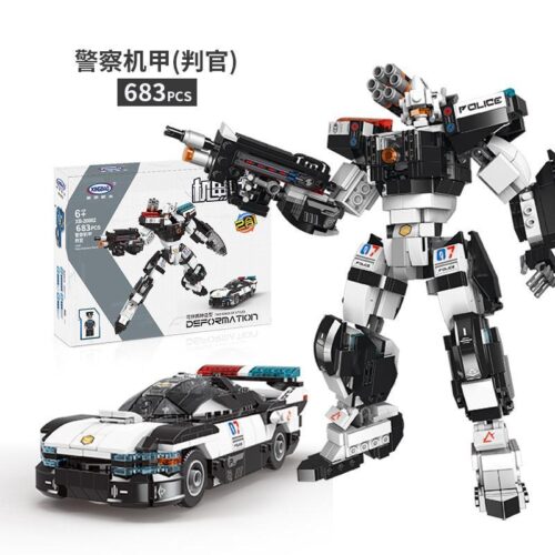 Bộ lắp ráp Robot Cảnh Sát Phán Quan XINGBAO XB-20002, đồ chơi biến hình 2 trong 1 cho bé trai 6 tuổi, giá rẻ.