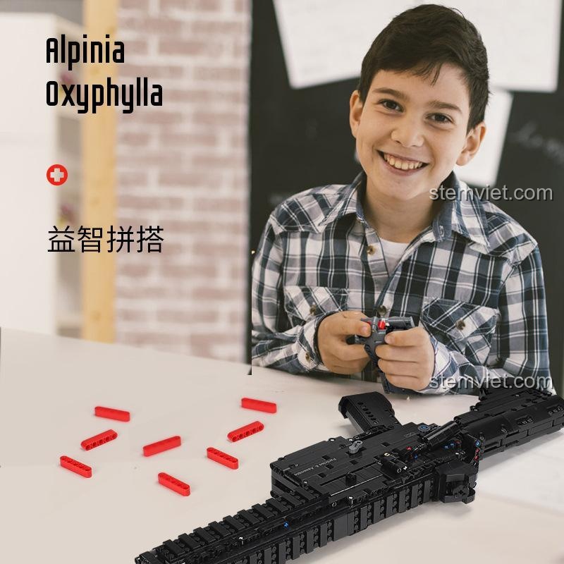 Bé trai 14 tuổi lắp ráp bộ xếp hình súng trường HK416D Xingbao XB-24003, đồ chơi trí tuệ.