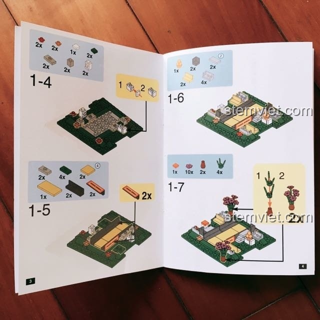 Ảnh review người dùng chụp quá trình lắp ráp phần đế của bộ lắp ghép Vòng quay công viên giải trí.