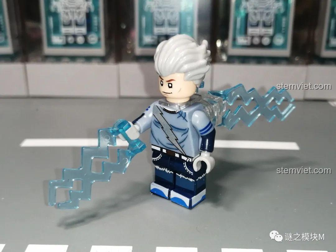 Mặt sau minifigure Speed XINH X0306, bộ đồ chơi mô hình Marvel, chất lượng tốt, đáng tiền.