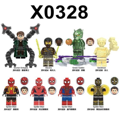 Bộ đồ chơi Minifigures Người Nhện XINH X0328: Không Còn Nhà, bộ 8 minifigures độc đáo tái hiện cảnh phim, phù hợp bé trai 8 tuổi, giá tốt.