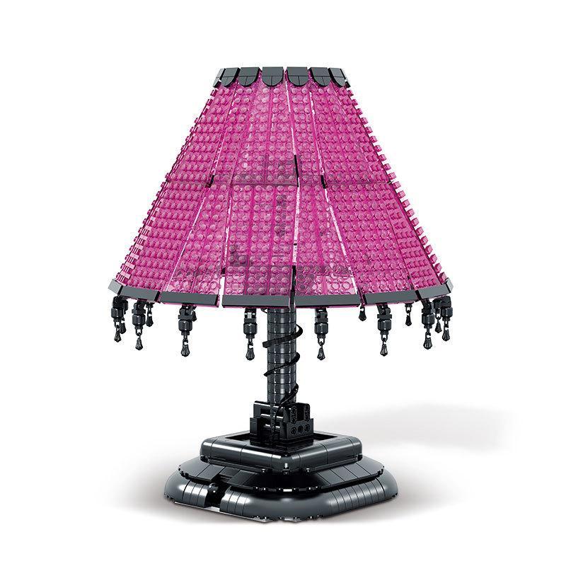 Mô hình đèn bàn XMORK 031021 Đèn Bàn Hình Thang Cổ Điển màu hồng đen, thiết kế Ánh Sáng Cổ Điển, phù hợp bé gái 6 tuổi, giá tốt.